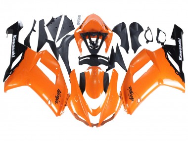 2007-2008 Kawasaki ZX6R Motorcycle Fairings - Orange Black Ninja Canada for Sale