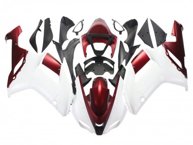 2007-2008 Kawasaki ZX6R Motorcycle Fairing - White Red Canada for Sale