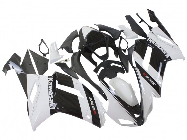 2007-2008 Kawasaki ZX6R Motorcycle Fairing - White Black Canada for Sale