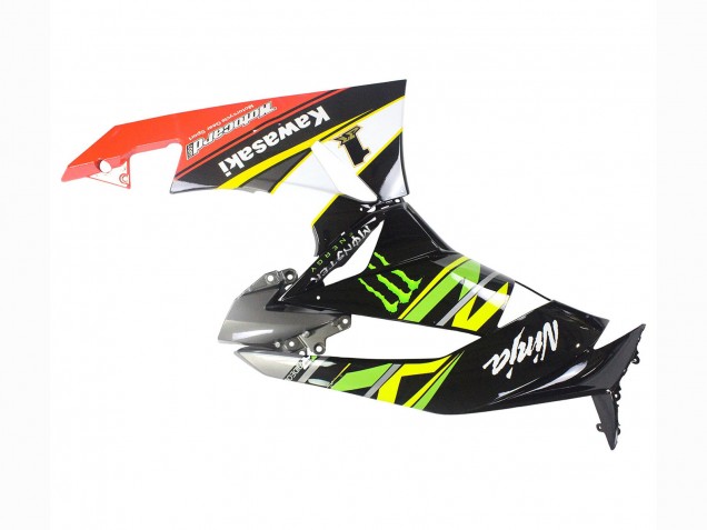 2009-2012 Kawasaki ZX6R Motorcycle Fairings - Green Glossy Black Yellow White Red Elf Monster Canada for Sale