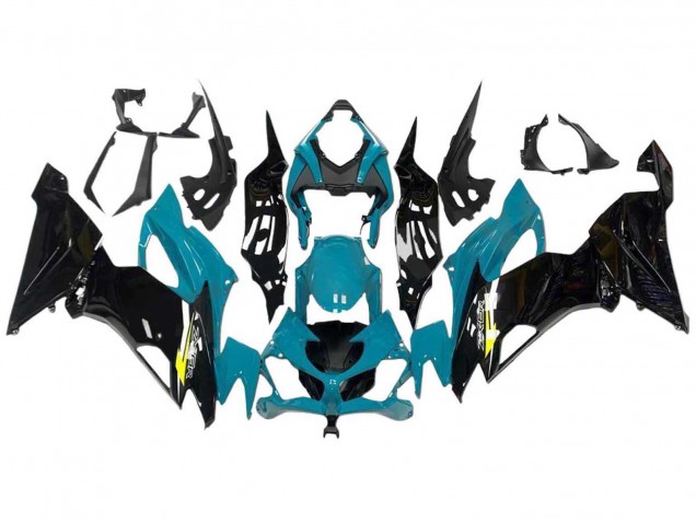 2009-2012 Kawasaki ZX6R Motorcycle Fairings - Light Blue Glossy Black Yellow Canada for Sale