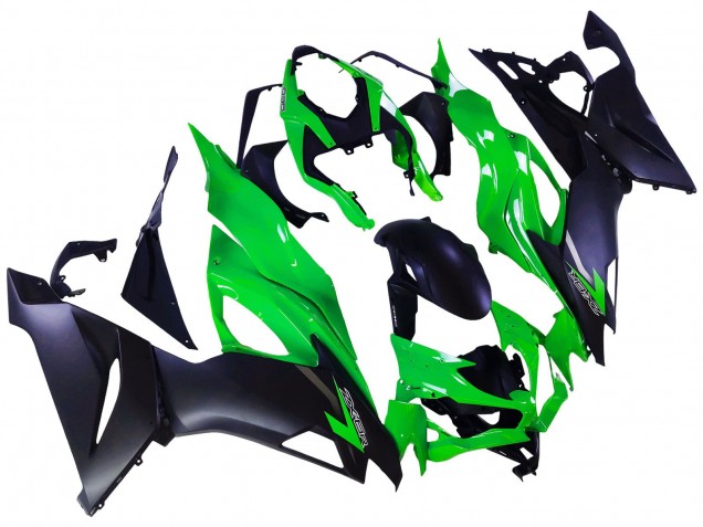 2019-2022 Kawasaki ZX6R Motorcycle Fairings - Green Matte Black Canada for Sale