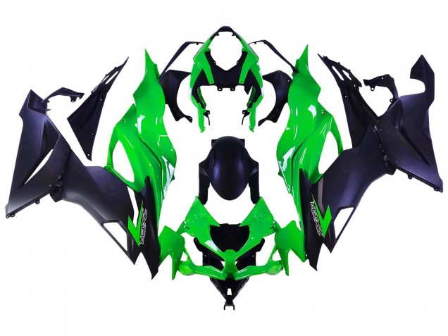 2019-2022 Kawasaki ZX6R Motorcycle Fairings - Green Matte Black Canada for Sale