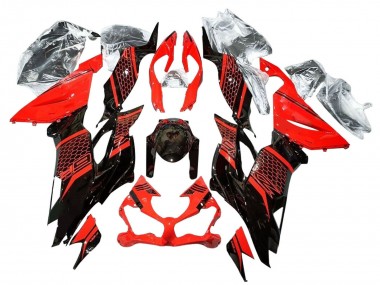 2019-2022 Kawasaki ZX6R Motorcycle Fairings - Red Glossy Black Honeycomb Canada for Sale