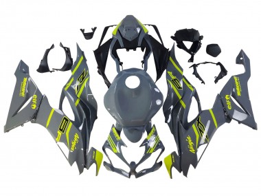 2019-2022 Kawasaki ZX6R Motorcycle Fairings - Nardo Grey Yellow Canada for Sale