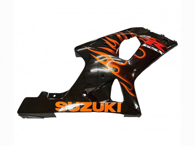 2000-2002 Suzuki GSXR1000 Motorcycle Fairings - Glossy Black Orange Flame Canada for Sale