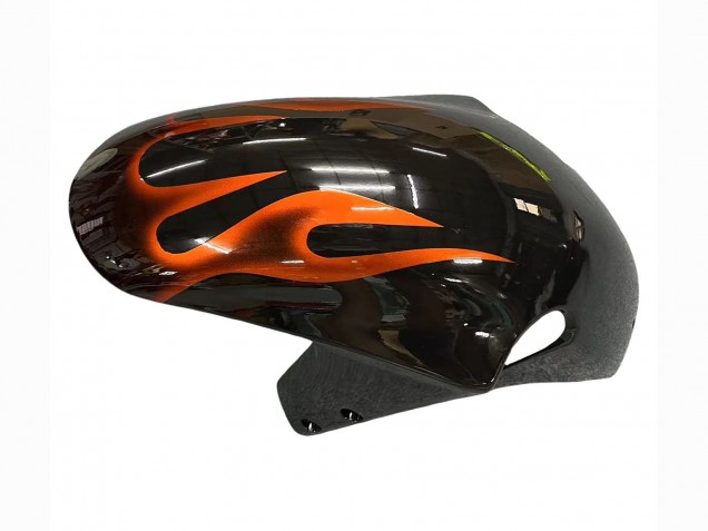 2000-2002 Suzuki GSXR1000 Motorcycle Fairings - Glossy Black Orange Flame Canada for Sale