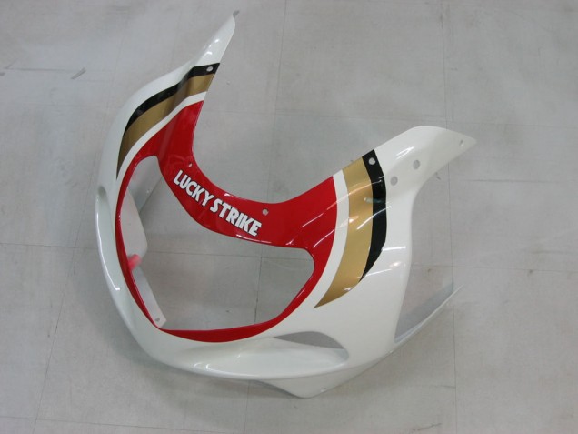 2000-2002 Suzuki GSXR1000 Motorcycle Fairings - White Red Lucky Strike Canada for Sale