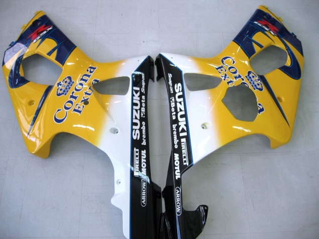 2000-2002 Suzuki GSXR1000 Motorcycle Fairings - Yellow Dark Blue White Motul Corona Canada for Sale
