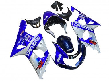 2000-2002 Suzuki GSXR1000 Motorcycle Fairings - Blue White Silver Castrol Dunlop Canada for Sale