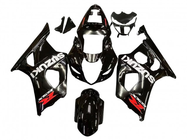 2003-2004 Suzuki GSXR 1000 Motorcycle Fairings - Glossy Black White Red Decals Canada for Sale