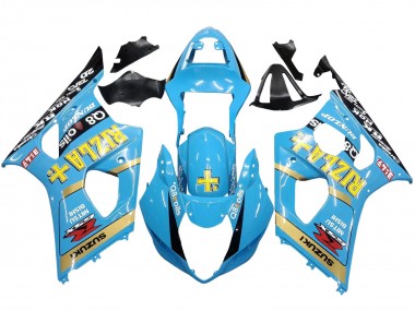 2003-2004 Suzuki GSXR 1000 Motorcycle Fairings - Light Blue Yellow Black Rizla Motul Canada for Sale