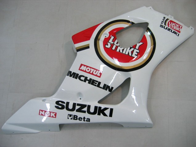 2003-2004 Suzuki GSXR 1000 Motorcycle Fairings - White Red Motul Lucky Strike Canada for Sale