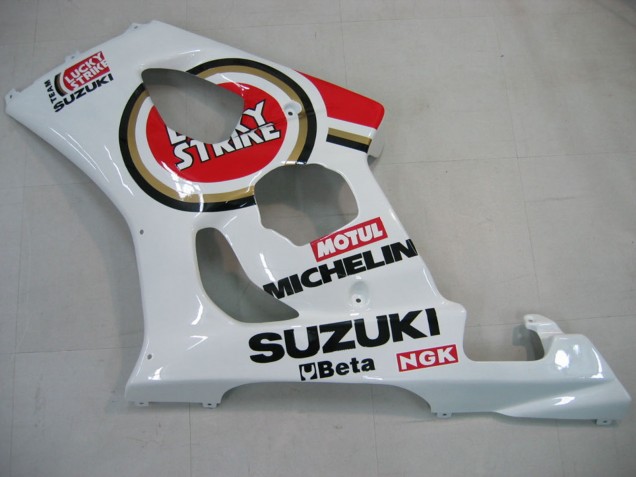 2003-2004 Suzuki GSXR 1000 Motorcycle Fairings - White Red Motul Lucky Strike Canada for Sale
