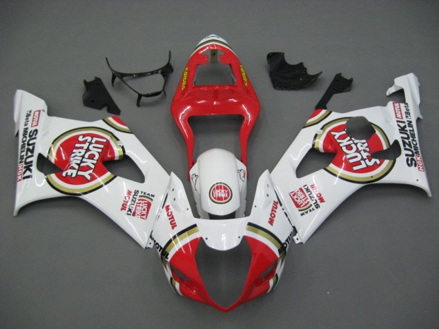 2003-2004 Suzuki GSXR 1000 Motorcycle Fairings - White Red Motul Lucky Strike Canada for Sale