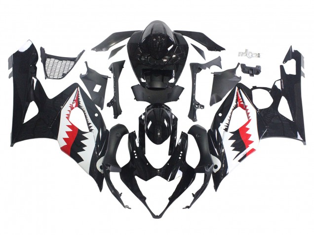 2005-2006 Suzuki GSXR 1000 Motorcycle Fairings - Glossy Black Red White Shark Canada for Sale