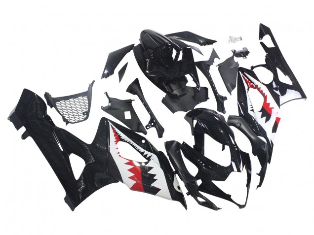 2005-2006 Suzuki GSXR 1000 Motorcycle Fairings - Glossy Black Red White Shark Canada for Sale