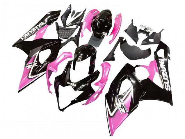 2005-2006 Suzuki GSXR 1000 Motorcycle Fairings - Glossy Black Pink Canada for Sale