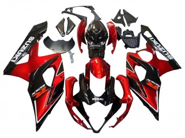 2005-2006 Suzuki GSXR 1000 Motorcycle Fairings - Red Glossy Black Canada for Sale