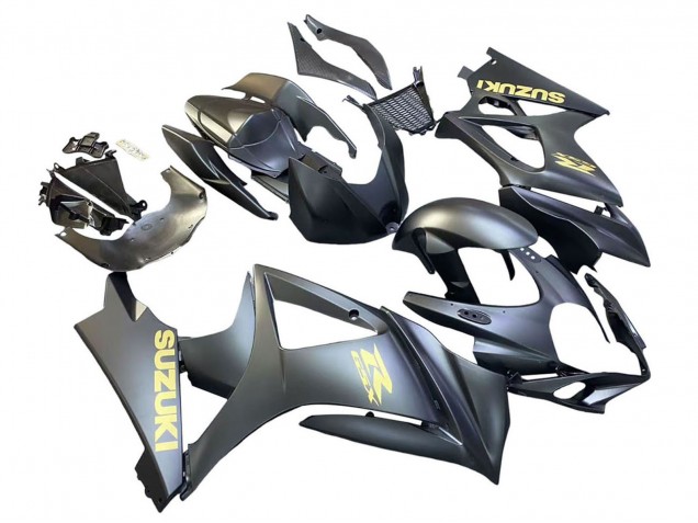 2007-2008 Suzuki GSXR 1000 Motorcycle Fairings - Matte Black Gold Decal Canada for Sale