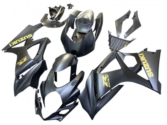 2007-2008 Suzuki GSXR 1000 Motorcycle Fairings - Matte Black Gold Decal Canada for Sale