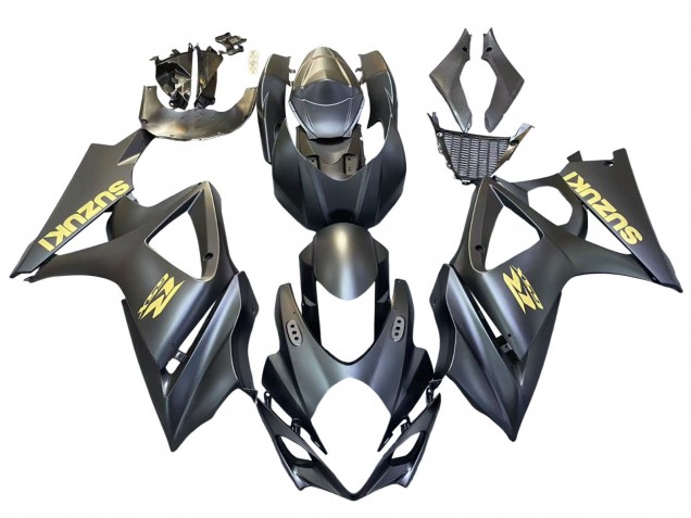 2007-2008 Suzuki GSXR 1000 Motorcycle Fairings - Matte Black Gold Decal Canada for Sale