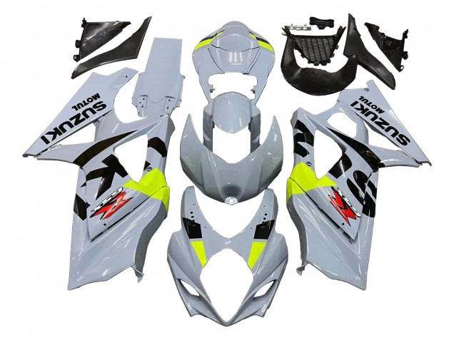 2007-2008 Suzuki GSXR 1000 Motorcycle Fairings - Light Grey Green Black Canada for Sale
