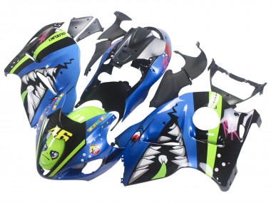 1996-2007 Suzuki GSXR 1300 Hayabusa Motorcycle Fairings - Blue Green Shark 46 Canada for Sale