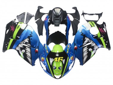 1996-2007 Suzuki GSXR 1300 Hayabusa Motorcycle Fairings - Blue Green Shark 46 Canada for Sale