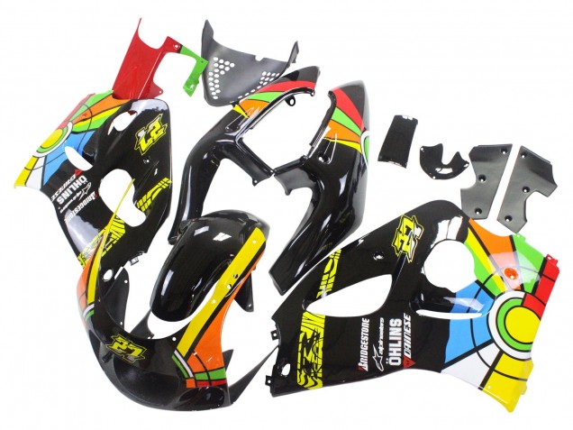 1996-2000 Suzuki GSXR 600 / GSXR 750 Motorcycle Fairings - Black Multicolor 27 Canada for Sale