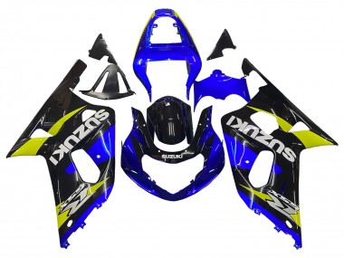 2001-2003 Suzuki GSXR 600 / GSXR 750 Motorcycle Fairings - Blue Yellow Glossy Black Canada for Sale