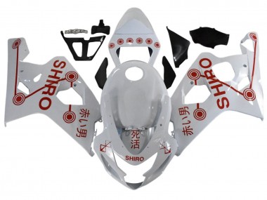 2001-2003 Suzuki GSXR 600 / GSXR 750 Motorcycle Fairings - White Red Shiro Canada for Sale