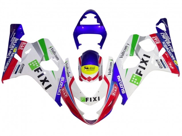 2004-2005 Suzuki GSXR 600 / GSXR 750 Motorcycle Fairings - White Blue Red Yellow Green Fixi Canada for Sale