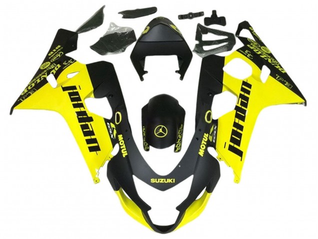 2004-2005 Suzuki GSXR 600 / GSXR 750 Motorcycle Fairings - Black Yellow Jordan Canada for Sale