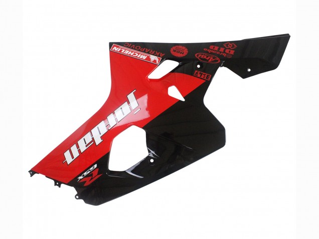 2004-2005 Suzuki GSXR 600 / GSXR 750 Motorcycle Fairings - Glossy Black Red Jordan Michelin Canada for Sale