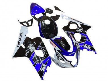 2004-2005 Suzuki GSXR 600 / GSXR 750 Motorcycle Fairing - White Blue Black Corona Motul Canada for Sale