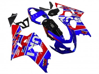 2004-2005 Suzuki GSXR 600 / GSXR 750 Motorcycle Fairings - Blue Red Black Motul Dunlop Canada for Sale