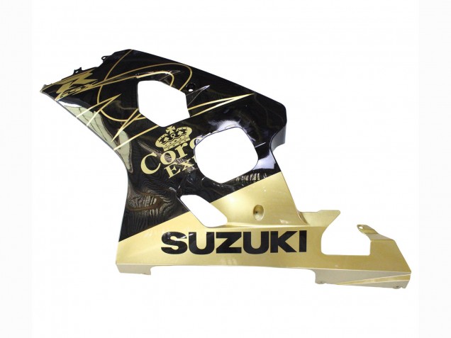 2004-2005 Suzuki GSXR 600 / GSXR 750 Motorcycle Fairings - Glossy Black Gold Corona Canada for Sale