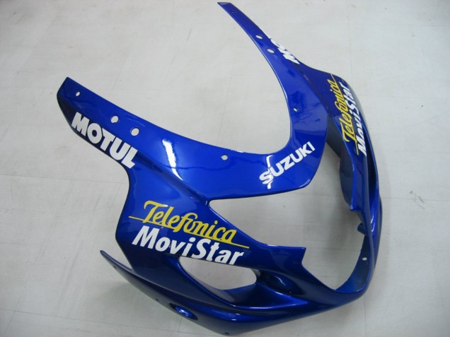 2004-2005 Suzuki GSXR 600 / GSXR 750 Motorcycle Fairings - Blue White Yellow Green Telefumica Motul MoviStar Canada for Sale