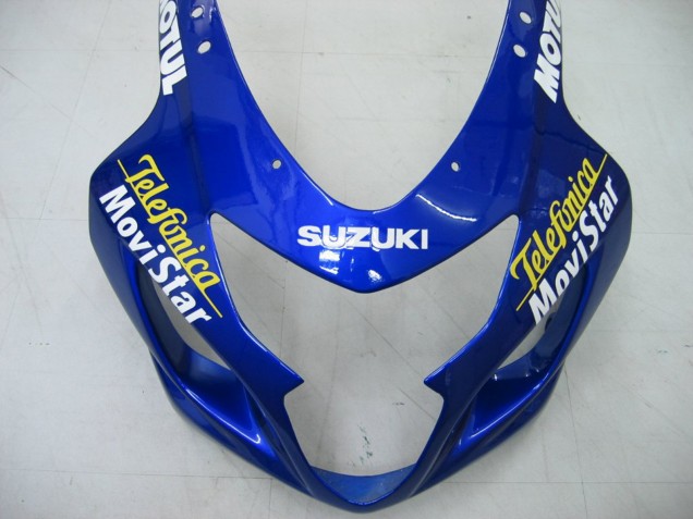 2004-2005 Suzuki GSXR 600 / GSXR 750 Motorcycle Fairings - Blue White Yellow Green Telefumica Motul MoviStar Canada for Sale
