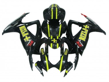 2006-2007 Suzuki GSXR 600 / GSXR 750 Motorcycle Fairings - Glossy Black Yellow Rizla Canada for Sale