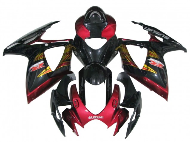 2006-2007 Suzuki GSXR 600 / GSXR 750 Motorcycle Fairing - Glossy Black Red Gold Canada for Sale