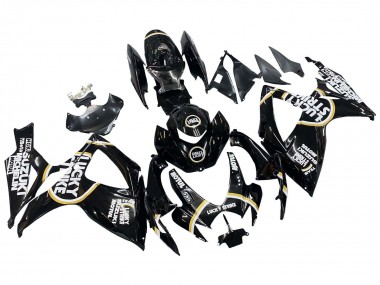 2006-2007 Suzuki GSXR 600 / GSXR 750 Motorcycle Fairings - Glossy Black White Motul Lucky Strike Canada for Sale