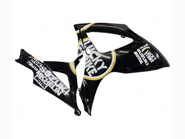 2006-2007 Suzuki GSXR 600 / GSXR 750 Motorcycle Fairings - Glossy Black White Motul Lucky Strike Canada for Sale