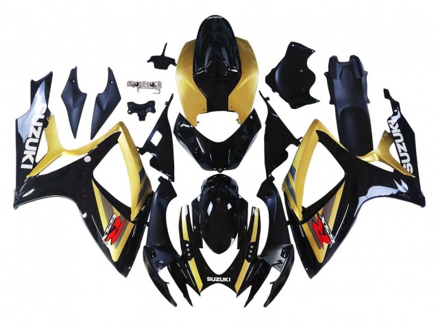 2006-2007 Suzuki GSXR 600 / GSXR 750 Motorcycle Fairings - Gold Glossy Black Red Canada for Sale