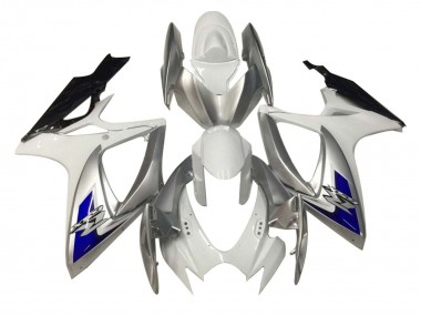 2006-2007 Suzuki GSXR 600 / GSXR 750 Motorcycle Fairings - White Silver Blue Black Canada for Sale
