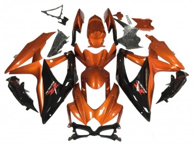 2008-2010 Suzuki GSXR 600 / GSXR 750 Motorcycle Fairing - Orange Glossy Black Canada for Sale