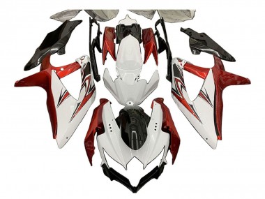 2008-2010 Suzuki GSXR 600 / GSXR 750 Motorcycle Fairings - White Orange Glossy Black Canada for Sale