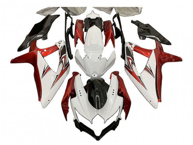 2008-2010 Suzuki GSXR 600 / GSXR 750 Motorcycle Fairings - White Orange Glossy Black Canada for Sale