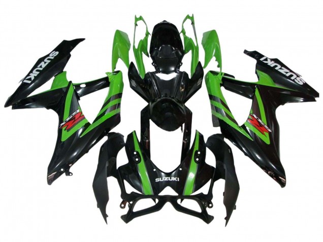 2008-2010 Suzuki GSXR 600 / GSXR 750 Motorcycle Fairings - Green Glossy Black Canada for Sale
